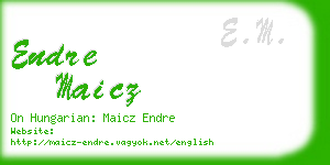 endre maicz business card